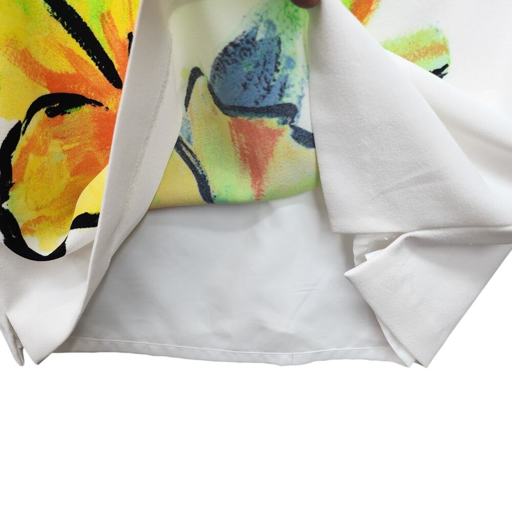 Lauren Ralph Lauren Dress 12P White Floral Shift Sleeveless Lined Stretch Career - Picture 8 of 12